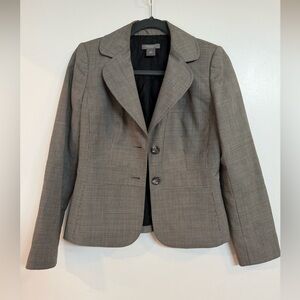 Ann Taylor Petites Houndsooth Gray Blazer, Size 2P